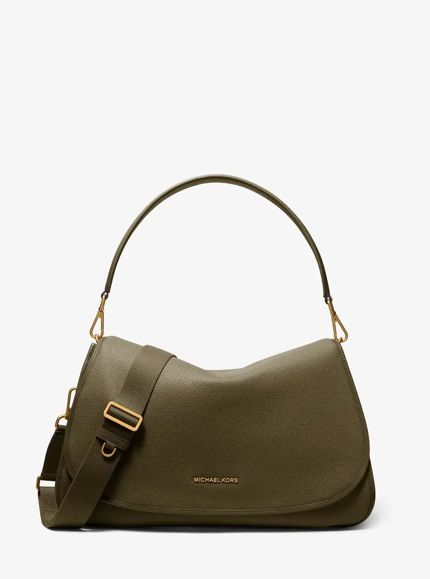 Holmes Extra-Large Pebbled Leather Convertible Messenger Bag